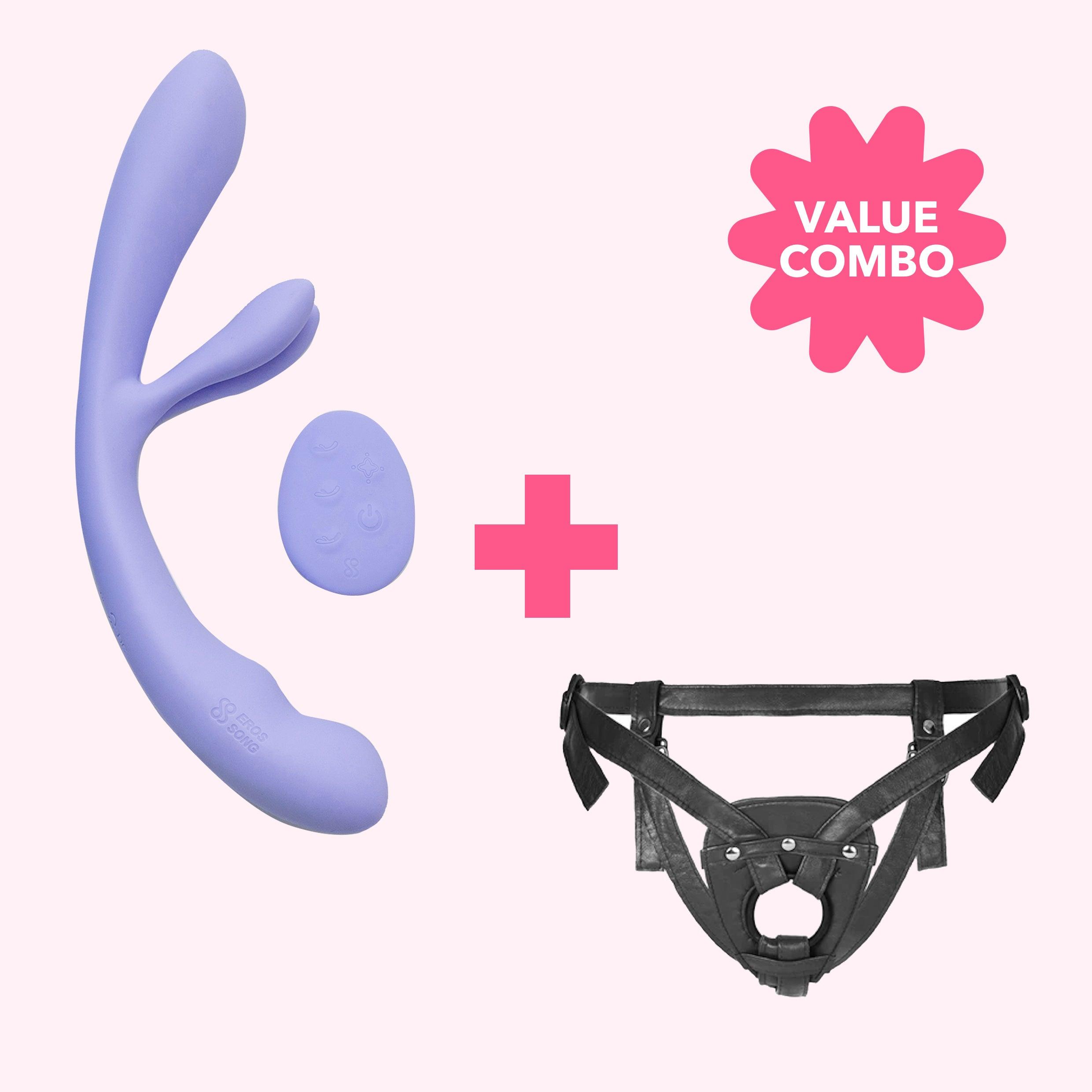 Duopeak Leather 2 Strap On Dildo Harness duopeak-leather-2-strap-on-dildo-harness