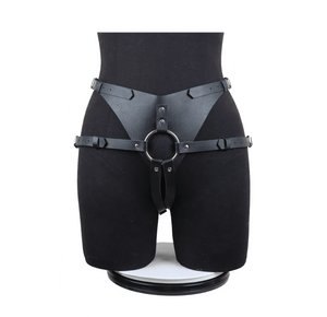Black Rock Leather Strap-on Harness - SAPHETTE