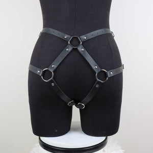 Black Rock Leather Strap-on Harness - SAPHETTE