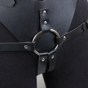 Black Rock Leather Strap-on Harness - SAPHETTE